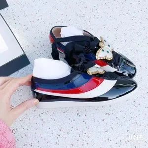 Gucci Red/White/Blue/Black Patent Leather Butterfly Falacer  Gucci Red, White, and Blue Patent Sneakers main image 1